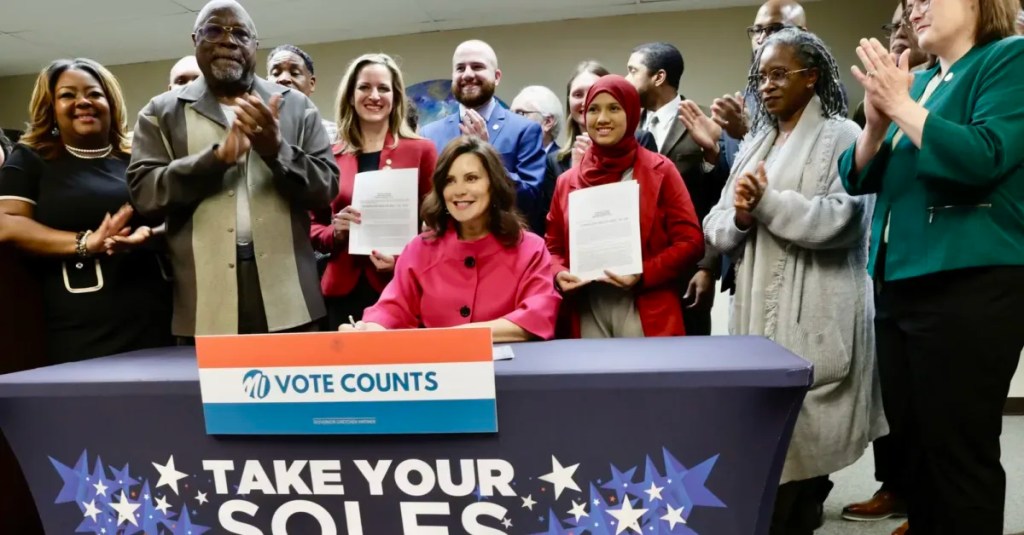 Whitmer signs new laws to safeguard elections—and make it easier to vote