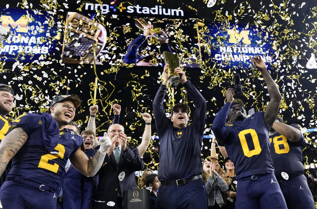 Michigan overpowers Washington 34-13 as Jim Harbaugh delivers a national title