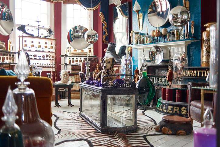 A view of an antique shop display floor