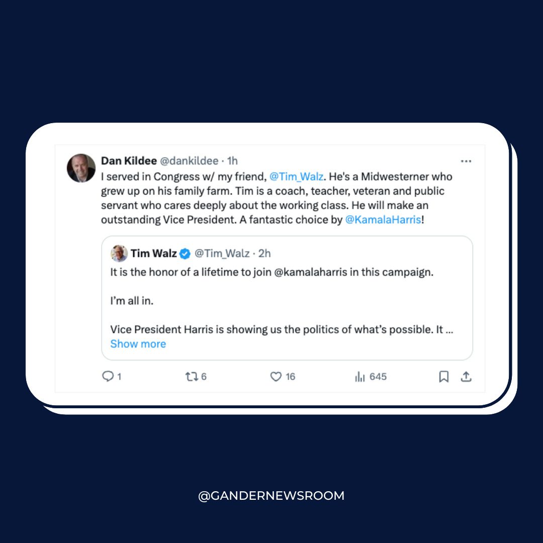 Michigan Dems welcome ‘fellow Midwesterner’ Tim Walz as Kamala Harris’ VP