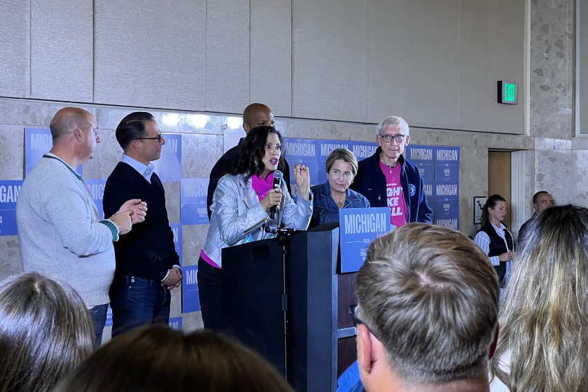 Whitmer leads governors on ‘Blue Wall Bus Tour’ for Harris-Walz