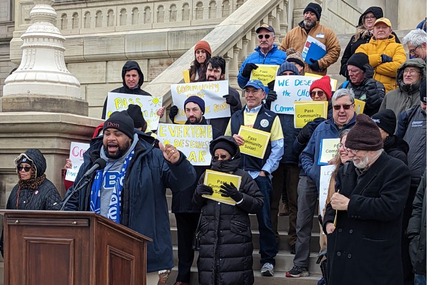 Clean energy advocates face off against big utility companies, urge Michigan lawmakers to pass community solar bills