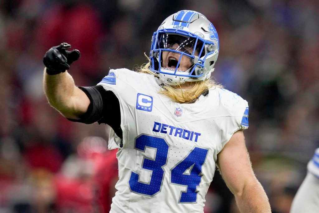 Lions’ Alex Anzalone moves closer to playing vs. Vikings, coming back from broken forearm