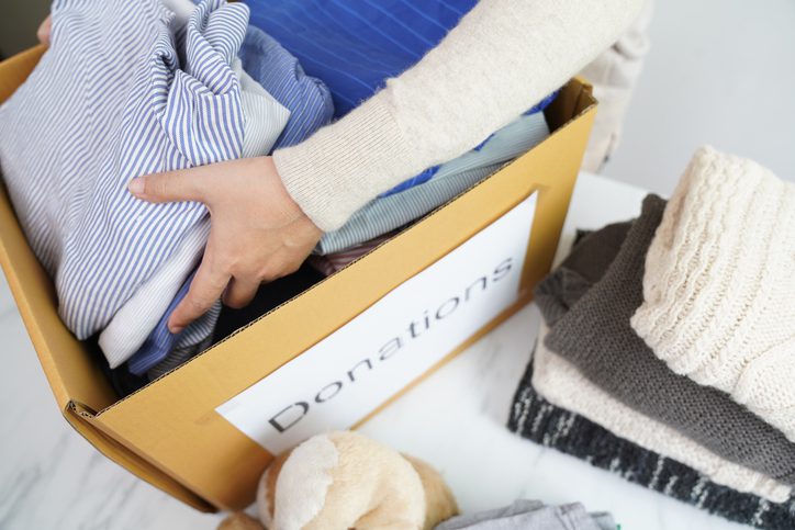 Box of clothes to donate