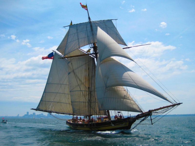 a large boat on the water