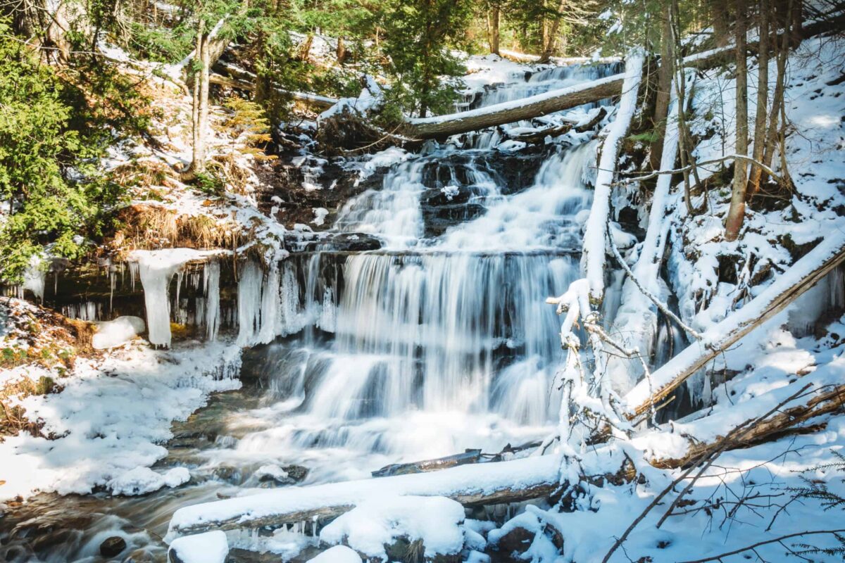 Want to see frozen waterfalls in Michigan? Try these 10 gorgeous winter hikes