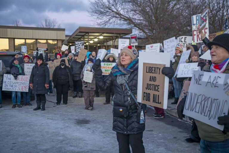 Protest Against ICE Detention Center in Detroit Suburb
