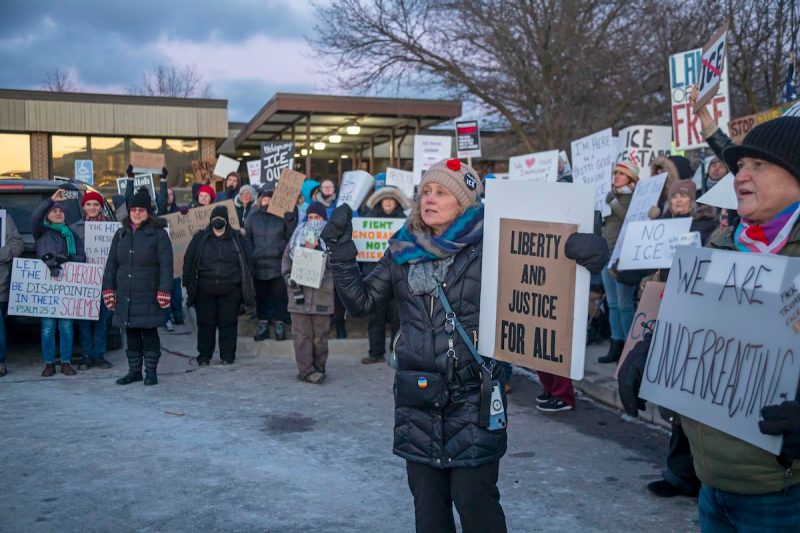 Protest Against ICE Detention Center in Detroit Suburb