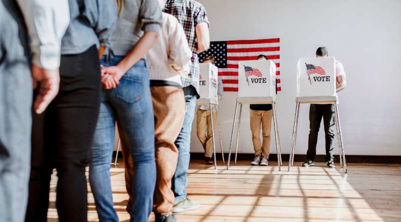 Voters at election polling Booth